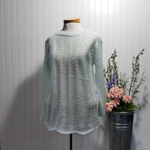 [premise studio] mint open knit sweater